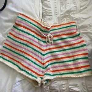 Zara knit striped shorts
